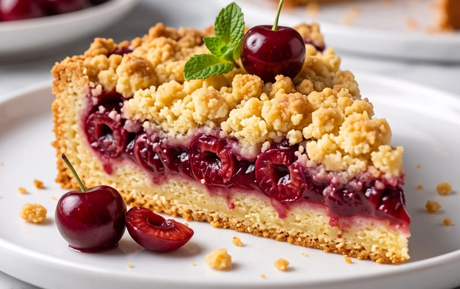Kirsch Extract-Streusel-Kuchen