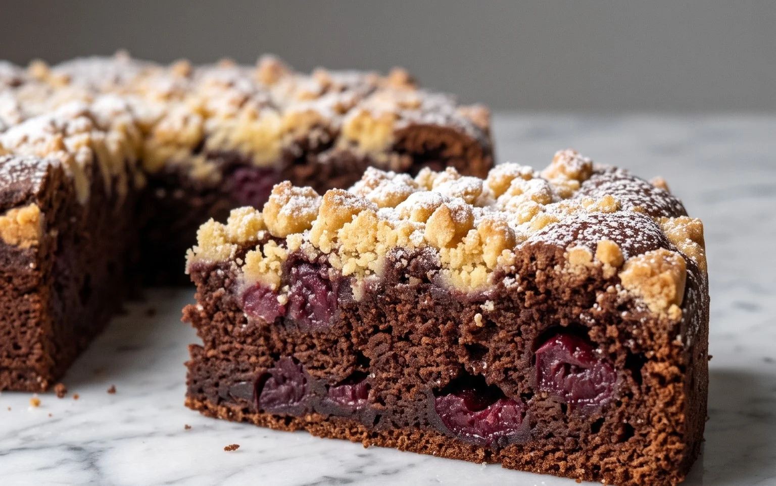 Schoko-Kirsch Extract Kuchen mit Streuseln: Saftig & Lecker